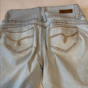 YMI Light Blue Denim Capris with Embroidery